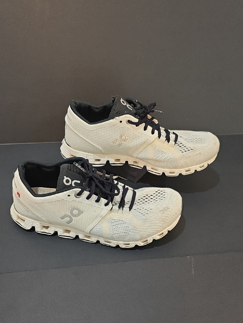 On Cloud X Running Womens Sneakers in Off-White with Black Accents Size 7 - Picture 2 of 10